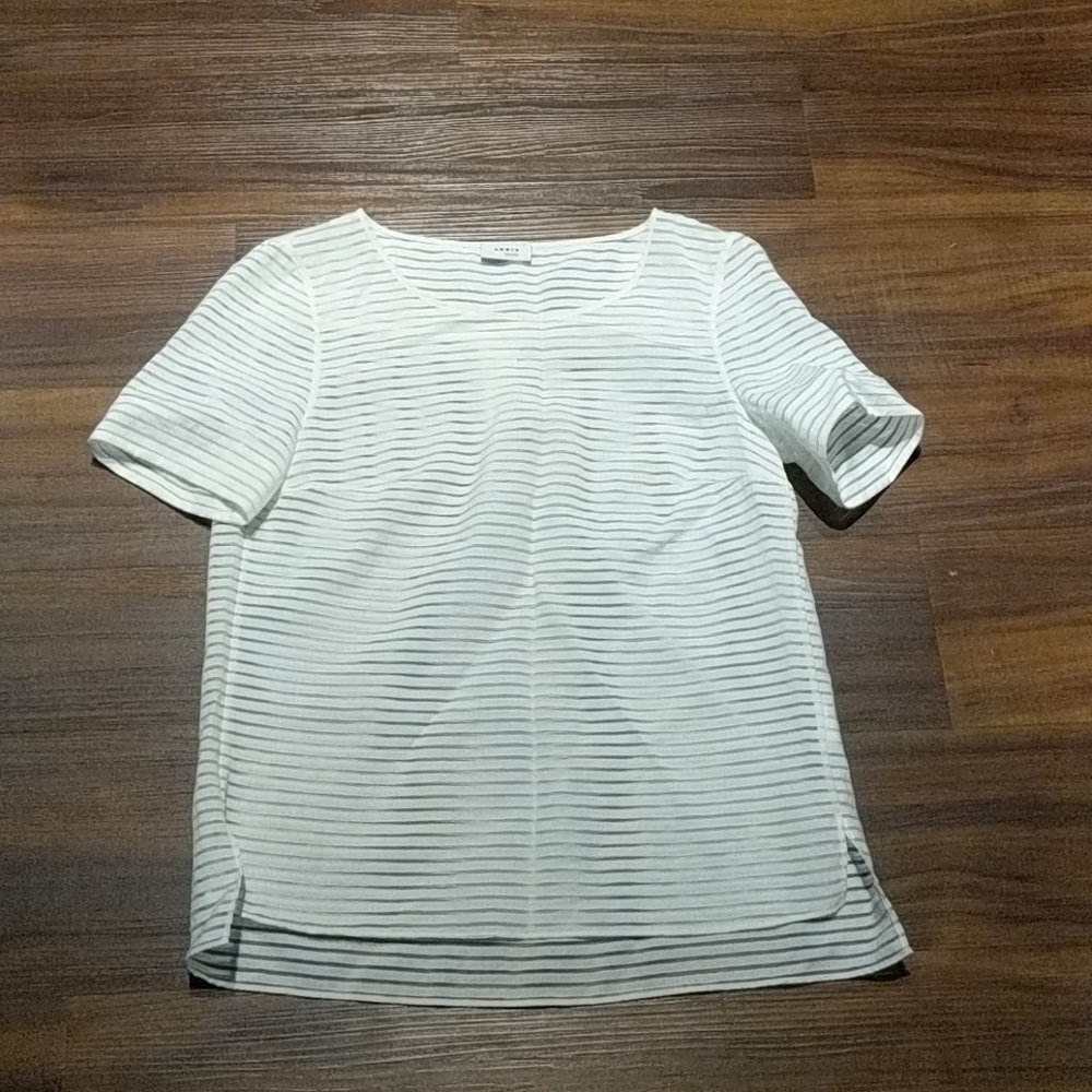 Akris Punto White Sheer Top Size 6